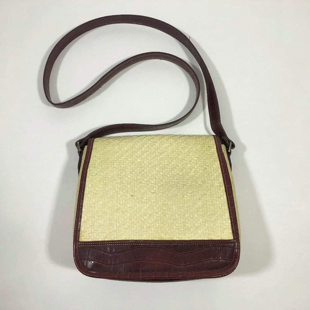 EUC Liz Claiborne Straw Shoulder Bag 8x9x3 inches